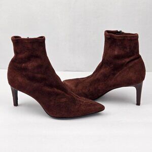 Rag & Bone Brown Suede Ankle Boots With Pointed Toe & Stiletto Heel Size 36